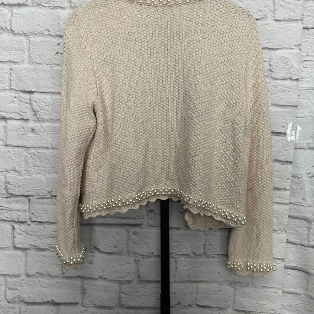 Alice + Olivia Noella Knit Jacket with Pearls - Picture 3 of 3